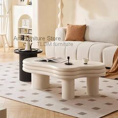 Waterproof White Coffee Table Wooden Minimalist Designer Italian Coffee Tables Unique Sofa Side Mesas Bajas Home Decorations - DigiTech ecom Store